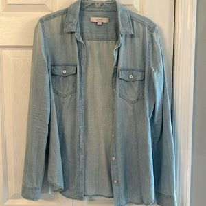 Loft chambray long sleeve button up